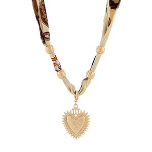 Heart Charm Scarf Necklace